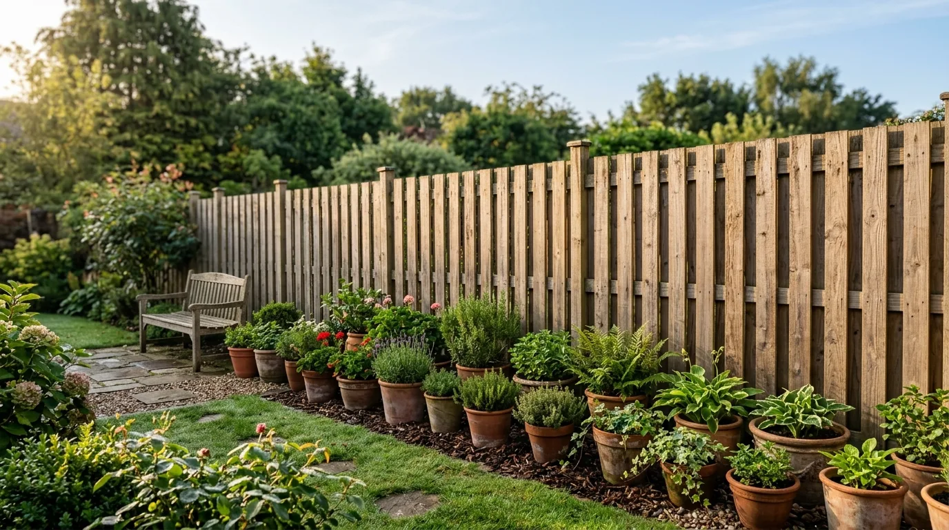 Vertical Wooden Slat Fence
